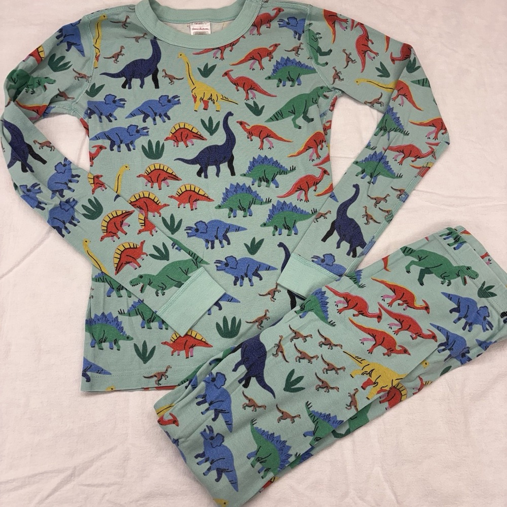 Hanna Andersson Organic Cotton 2-Pc Dinosaur Pajama Set Long Sleeve 160